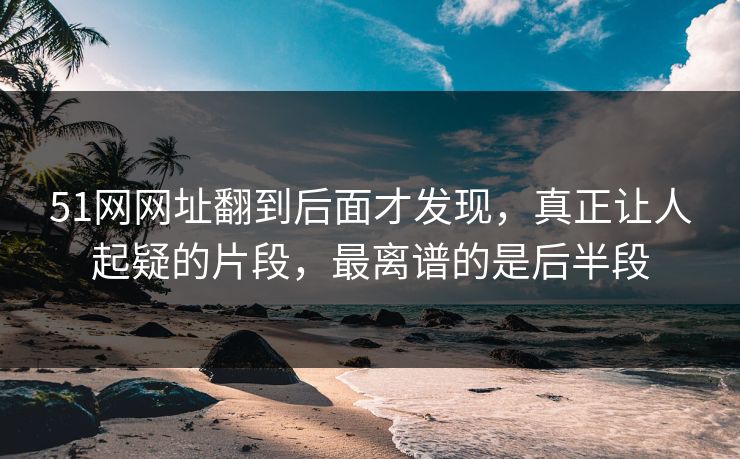 51网网址翻到后面才发现，真正让人起疑的片段，最离谱的是后半段